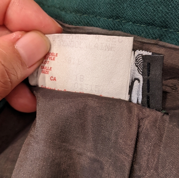 Vintage Hunter Green 100% Wool Button Down Full Length Skirt Size 14 - Picture 7 of 7